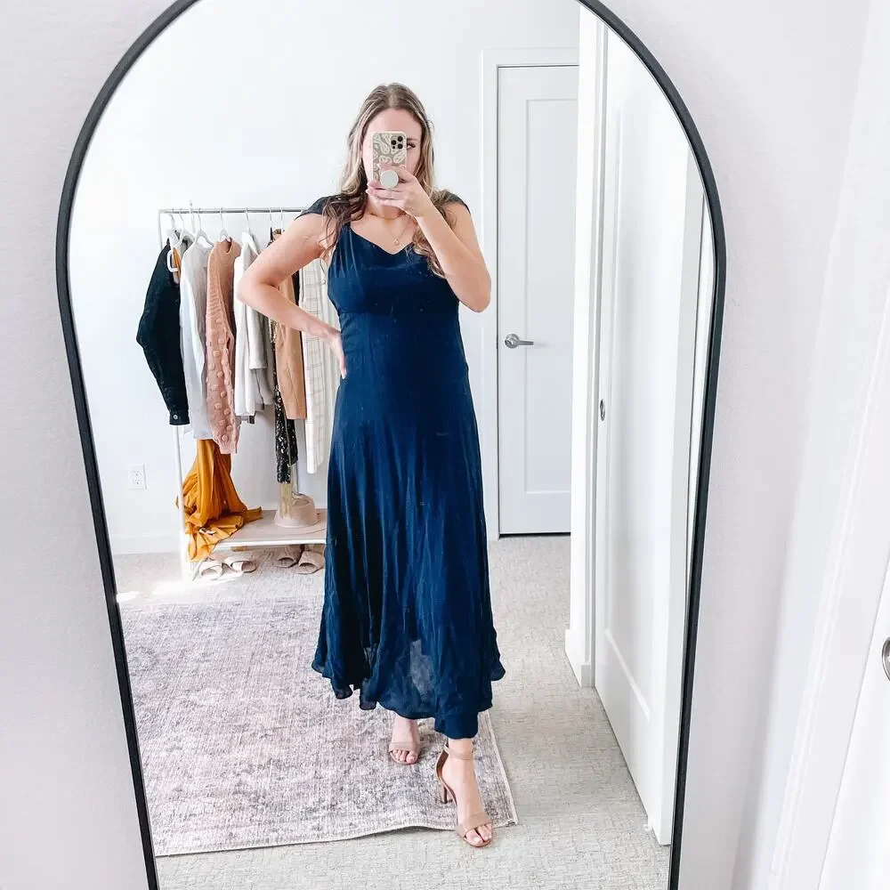 Reformation Navy Blue Maxi Dress Gown - Picture 4 of 14